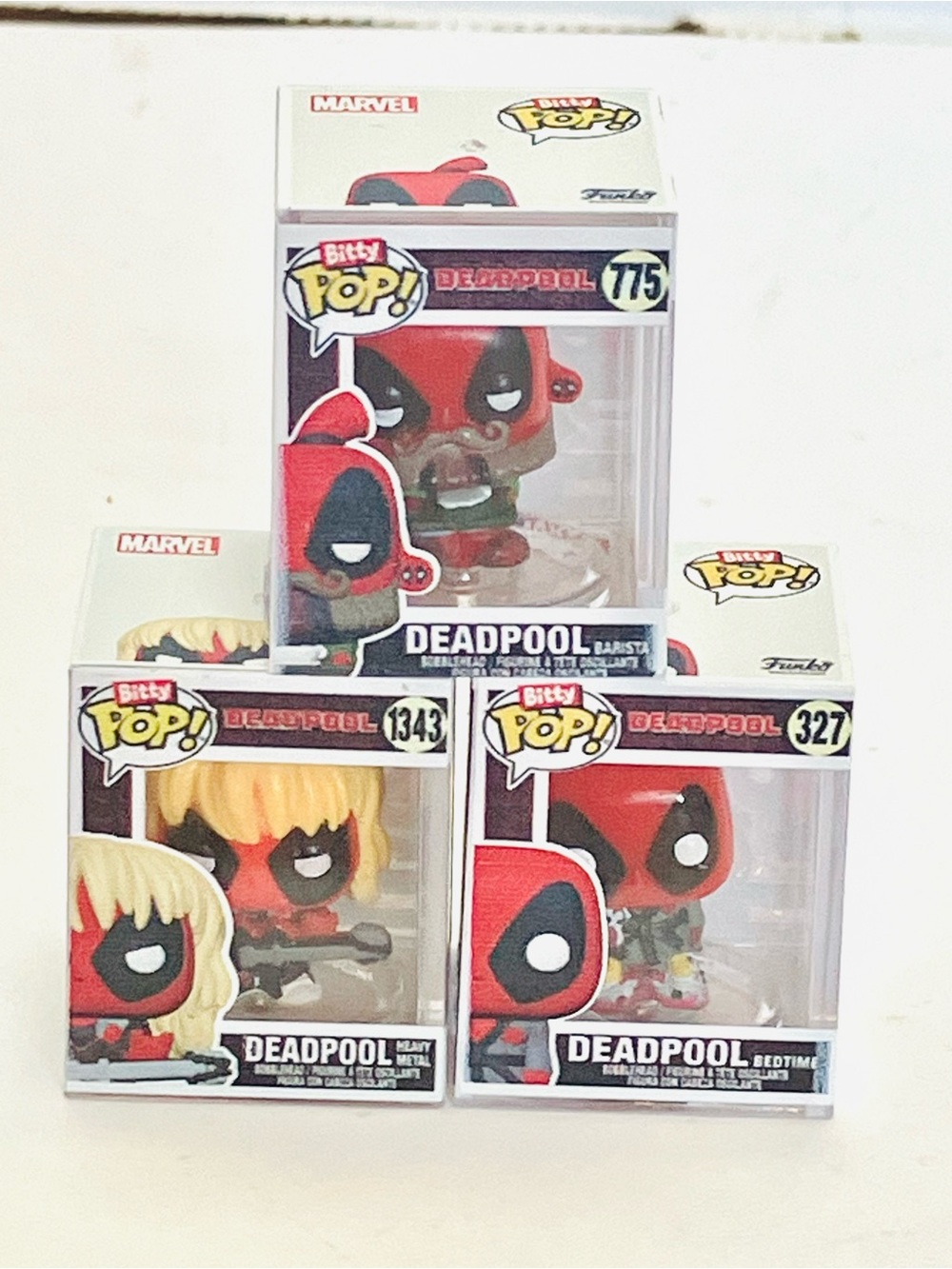 Funko Bitty Pop Dead Pool Figures 327 775 1343  Bedtime/Heavy Metal/Barista